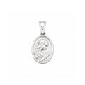 925 Sterling Silver Oval Madonna Charm Pendant- CHARM00139