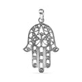 925 Sterling Silver Oxidized Filigree Hamsa Pendant - OXP00012