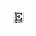 925 Sterling Silver Oxidized  Letter "E" Block Charm- CHARM00173
