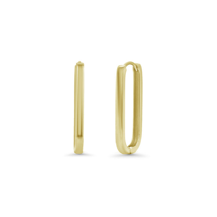 925 Sterling Silver Paperclip Hoop Earrings - TGE00011