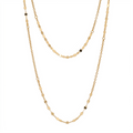 925 Sterling Silver Rolo and Vale Link Layered Necklace - ARN00050