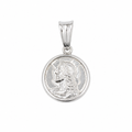 925 Sterling Silver Round Jesus Medallion Charm Pendant- CHARM00138