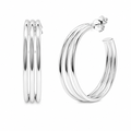 Silver 925 Multi-Row Ribbed Hoop Earrings - ARE00052 | Silver Palace Inc.
