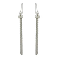 Silver 925 Rhodium Plated Tassel Drop Earrings with CZ - ARE00010RH | Silver Palace Inc. #plating_rhodium