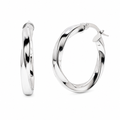 Silver 925 Twisted Hoop Earrings - ARE00050 | Silver Palace Inc.