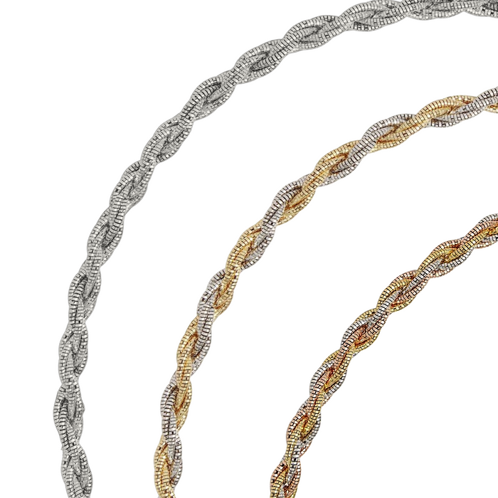 925 Sterling Silver Six Layer Twisted Omega Spring Chain