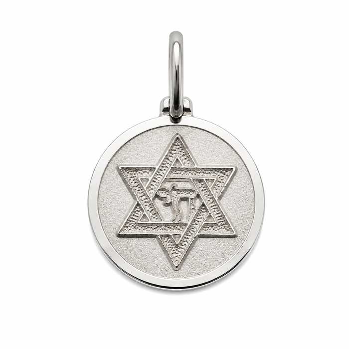 925 Sterling Silver Star of David Medallion Charm- CHARM00120