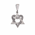 925 Sterling Silver Star of David & Menorah Pendant- CHARM00198
