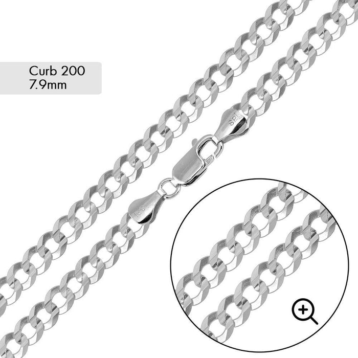 Curb 200 Chain 7.9mm - CH620 | Silver Palace Inc. #plating_basic non-plated