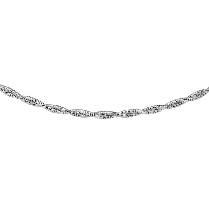Silver 925 2 Toned 2 Layer Omega Spring 180 Chain Rhodium Plated 2.7mm - CH903 RH | Silver Palace Inc. #plating_rhodium