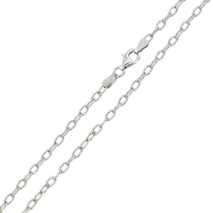 Silver 925 High Polished Wire Oval Loop 060 Chain 2.8mm - CH738 | Silver Palace Inc. #plating_basic non-plated