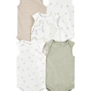 Baby 5-Pack Animal Tank Bodysuits 3M