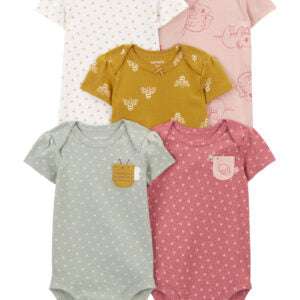 Baby 5-Pack Short-Sleeve Bodysuits 18M