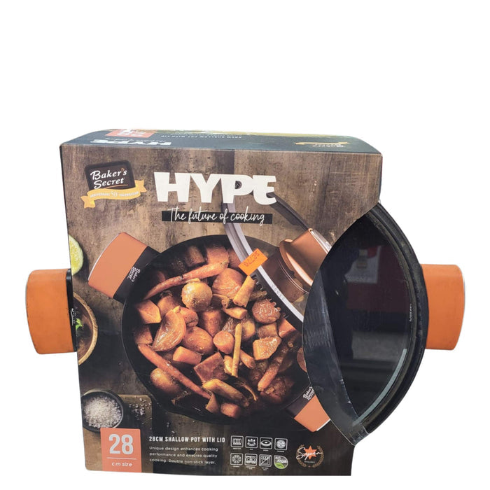 Baker's Secret "HYPE" Shallow pot w/Lid 28cm