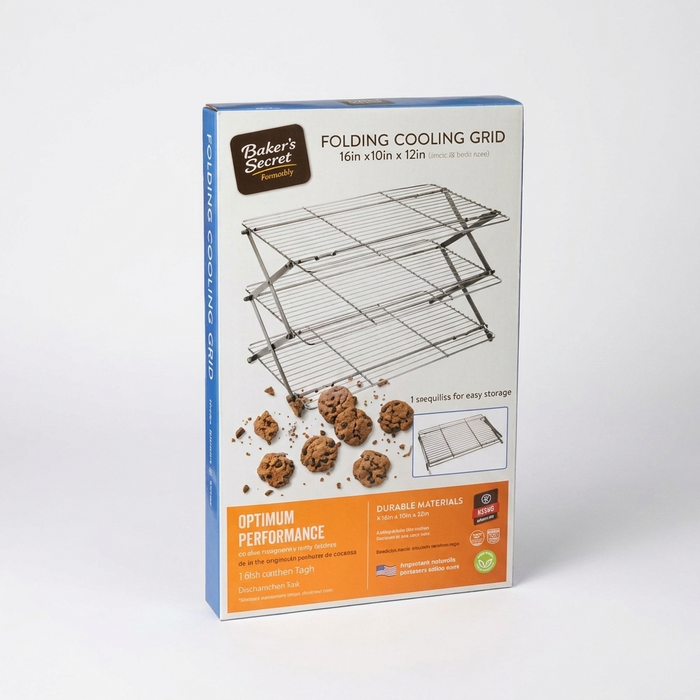 Baker's Secret Optimum Non-Stick Performance Folding Cooling Grid - 16" x 10" x 12"