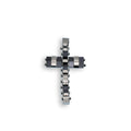 Black & Rhodium Plated Stainless Steel Flexible Cross Pendant - SSP00485