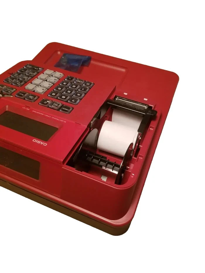 Casio SE-S100S-RD Electronic Cash Register With Thermal Printer, Red (SE-S100S-RD)