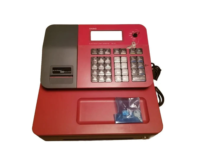 Casio SE-S100S-RD Electronic Cash Register With Thermal Printer, Red (SE-S100S-RD)