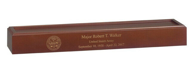 Cherry Pedestal Cremation Urn, 225 Cubic Inch, for Flag Case for 9.5' X 5' Flag