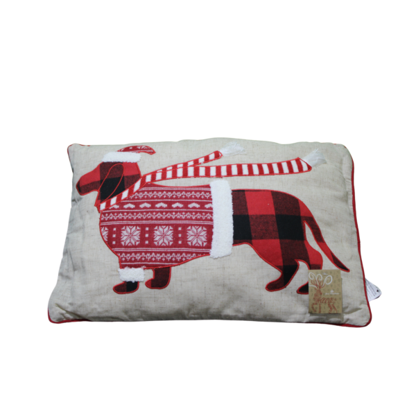 Christmas Cushion Puppy Design