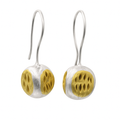 Clearance - 925 Silver Two Tone Matte Finish Artisanal Ball Earrings - SPE00025