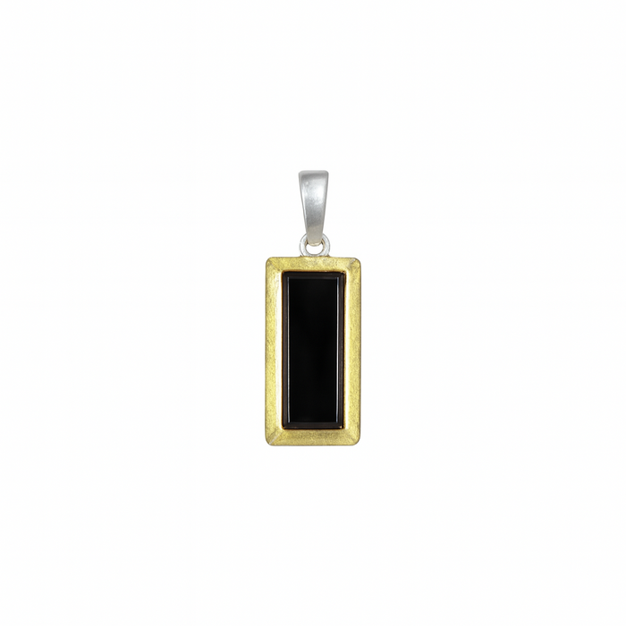 Clearance-Three-Tone 925 Sterling Silver Bar Pendant - SPP00046