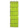 CozyCabin Over the Door Shoe Organizer - 24 Breathable Pockets, Closet Wall Hanging Shoe Storage with 3 Hooks (Green)