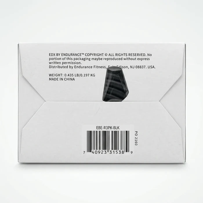 Enhanced Back of EDX Resistance Toning Set box displaying product weight and manufacturing details
