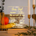 Father’s Day Acrylic Night Light - I Love You - 7.8” x 5.9”