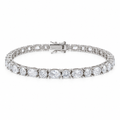 Final Price - Sterling Rhodium Plated Oval and Round CZ Tennis Bracelet- SPB00023