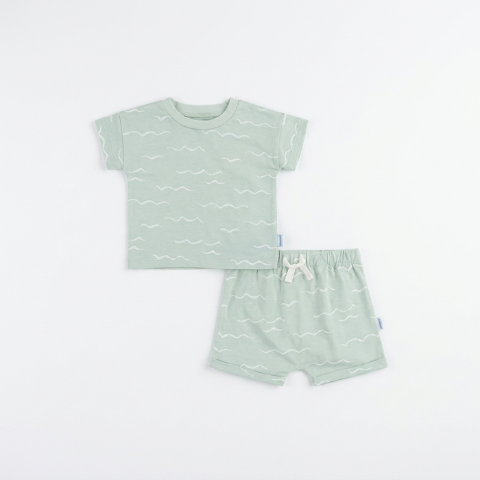 Gerber 2-Piece Baby and Toddler Boys Waves T-Shirt and Shorts Set (12 months)