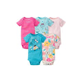 Gerber 5-Pack Baby Girls Bear Short Sleeve Onesies® Bodysuits 0-3M