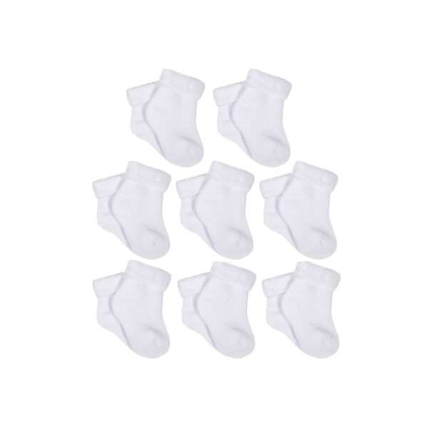 Gerber 8-Pack White Organic Wiggle Proof® Bootie Socks (6-9 months)