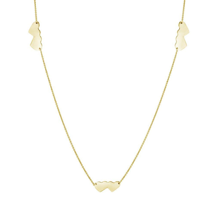 Silver 925 Gold Plated Double Heart Necklace - DIN00020GP | Silver Palace Inc.