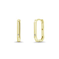 Gold Plated 925 Sterling Silver Moissanite Geometric Rectangular Hoop 9.6mm x 15.2mm Earring - MTGE00003GP