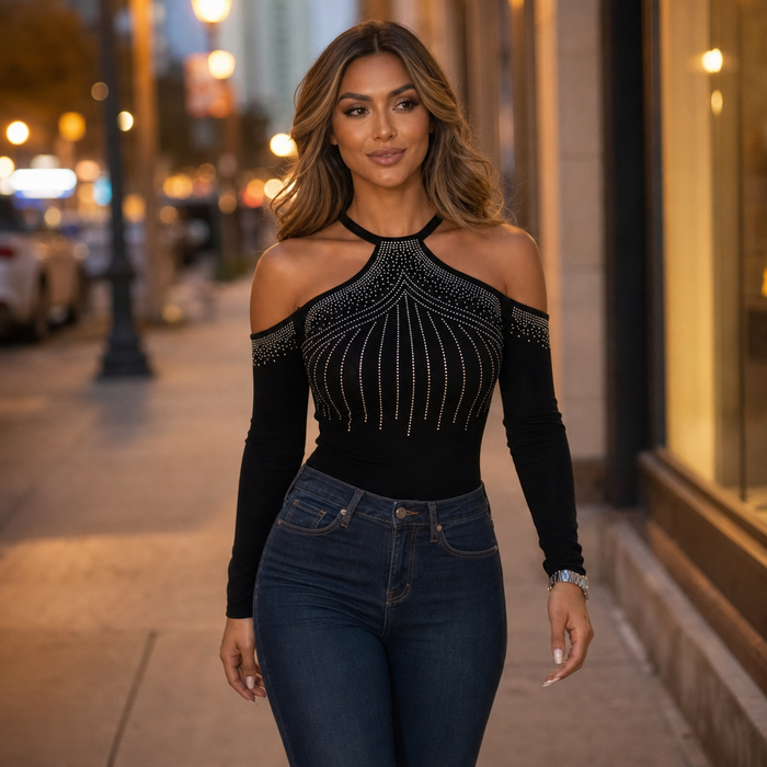 Halora – Cold-Shoulder Halter Top