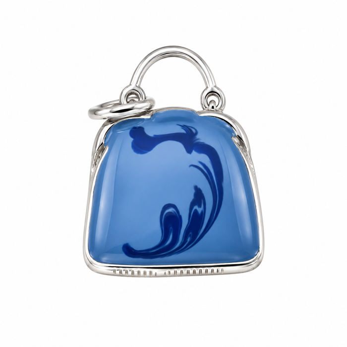 High Polish 925 Silver DC Colored Enamel Purse Charm Pendant- CHARM00164