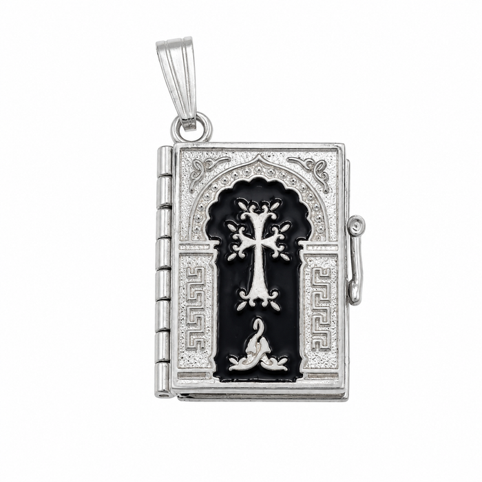 High Polish 925 Silver Medium Armenian Bible Pendant - SPP00085