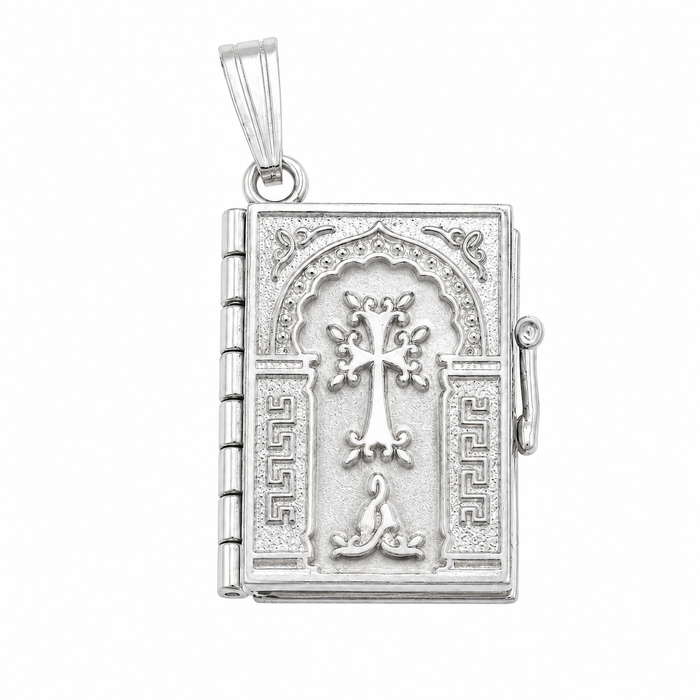 High Polish 925 Silver Medium Armenian Bible Pendant - SPP00085