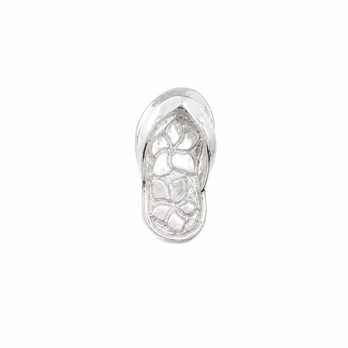High Polish 925 Silver Nugget Sandal Charm - CHARM00162