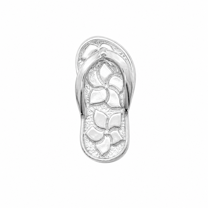 High Polish 925 Silver Nugget Sandal Charm - CHARM00162