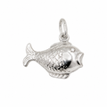 High Polish 925 Silver Puffed Fish Charm- CHARM00110