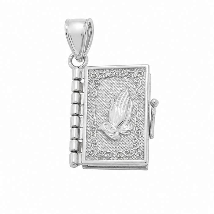 High Polish 925 Silver Small Bible Pendant - SPP00084