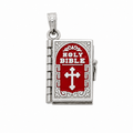 High Polish 925 Silver Small Colored Enamel English Bible Pendant - SPP00086