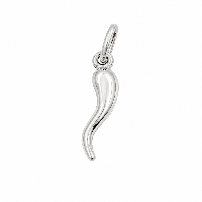 High Polish 925 Sterling Silver Italian Horn Charm- CHARM00113