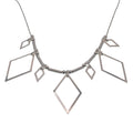 High Polish 925 Sterling Silver Multi Diamond and Tube Necklace - SPN00023
