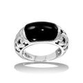 Silver 925 High Polished Black Stone Ring - CR00719 | Silver Palace Inc.