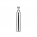 High Polished 925 Sterling Silver Large Cylinder Memorial Screw Top Bail Pendant - OXP00078