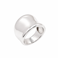 High Polished 925 Sterling Silver Thick Concaved Ring - CR00738