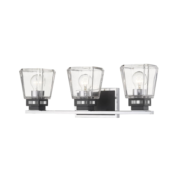 Jackson Chrome Matte Black 3 Light Vanity - Bath & Vanity